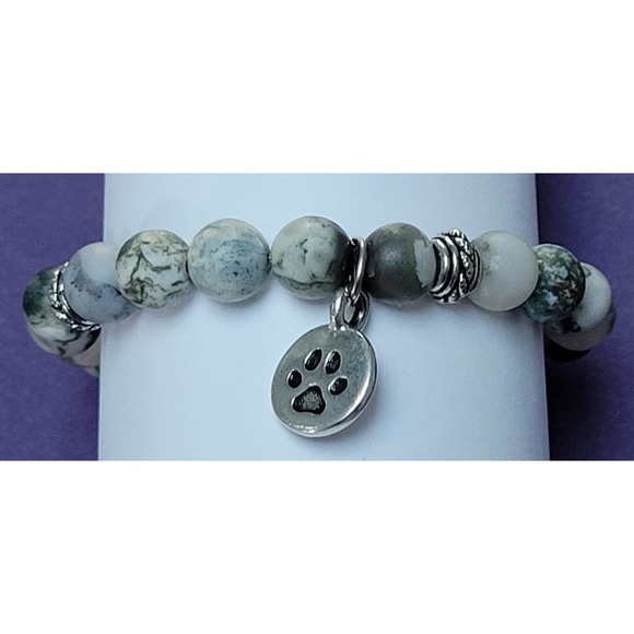 Shades of Green Bracelet with Paw Charm - Picture 12 of 14
